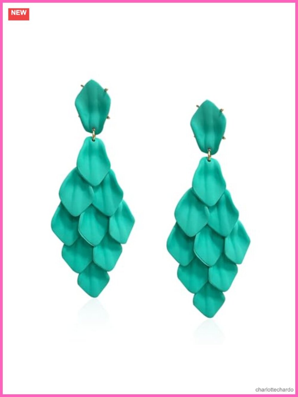 Acrylic Petal Flower Chandelier Dangle Drop Earrings Statement Jewelry